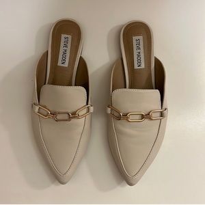 Steve Madden Cream Faraway Chain Mule Slides 6.5